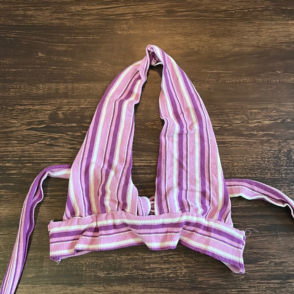 Stripped halter top